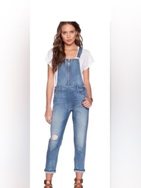MOTHER Blue Denim Overalls Jumpsuit